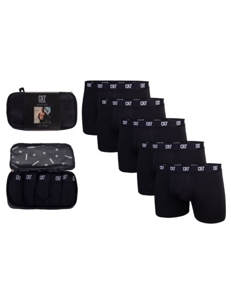 Bokserki męskie cr7 5 pak czarne na prezent - 8123-49-2902