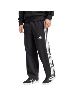 Spodnie męskie adidas essentials three stripes fleece wide leg czarne jm1770