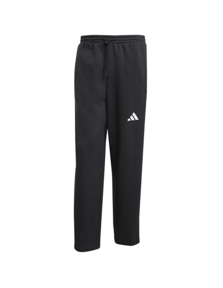 Spodnie męskie adidas essentials three stripes fleece wide leg czarne jm1770