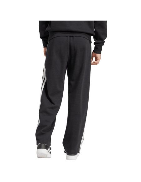 Spodnie męskie adidas essentials three stripes fleece wide leg czarne jm1770