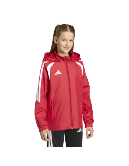 Kurtka dla dzieci adidas tiro 26 league windbreaker czerwona jy9724