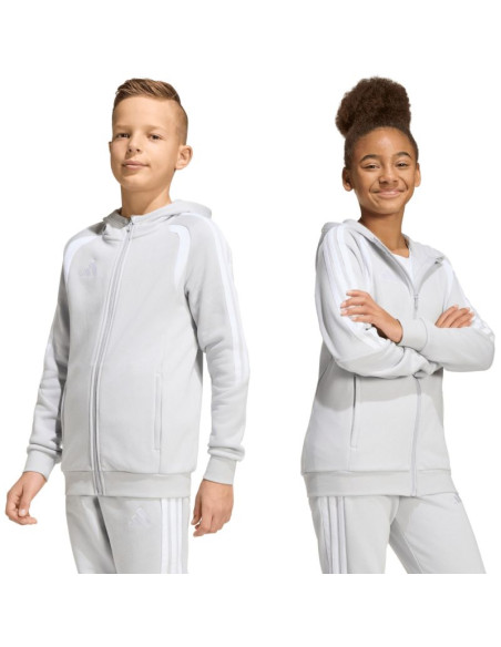 Bluza dla dzieci adidas tiro 26 league sweat full zip hoodie szara kf3323