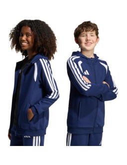 Bluza dla dzieci adidas tiro 26 league sweat full zip hoodie granatowa kf3322