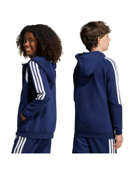 Bluza dla dzieci adidas tiro 26 league sweat full zip hoodie granatowa kf3322
