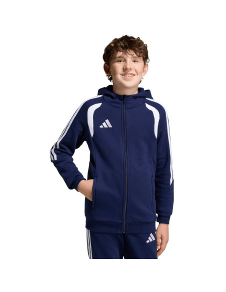 Bluza dla dzieci adidas tiro 26 league sweat full zip hoodie granatowa kf3322