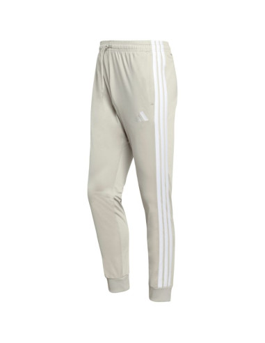 Spodnie męskie adidas 3-stripes tricot regular tapered beżowe jy7721