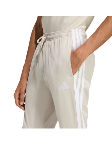 Spodnie męskie adidas 3-stripes tricot regular tapered beżowe jy7721