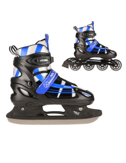 Nh18366a 2w1 granatowe rozm.s(31-34) łyżworolki z wym. pł. hokejową nils extreme 2