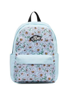 Plecak szkolny dziecięcy vans old skool grom backpack 18l crystal blue w kwiaty - vn000h56cau1