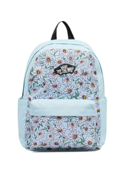 Plecak szkolny dziecięcy vans old skool grom backpack 18l crystal blue w kwiaty - vn000h56cau1
