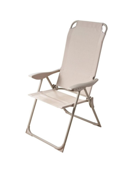 Krzesło fotel turystyczne z podłokietnikami składane beżowe redcliffs