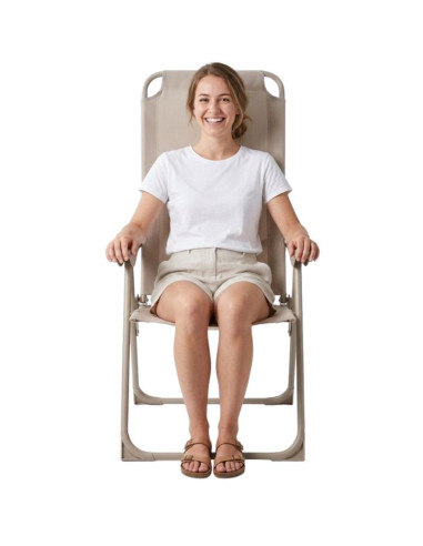 Krzesło fotel turystyczne z podłokietnikami składane beżowe redcliffs