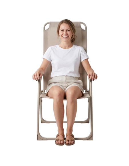 Krzesło fotel turystyczne z podłokietnikami składane beżowe redcliffs