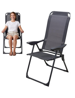 Krzesło fotel turystyczne z podłokietnikami składane grafit redcliffs 2
