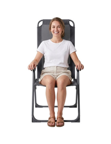 Krzesło fotel turystyczne z podłokietnikami składane grafit redcliffs