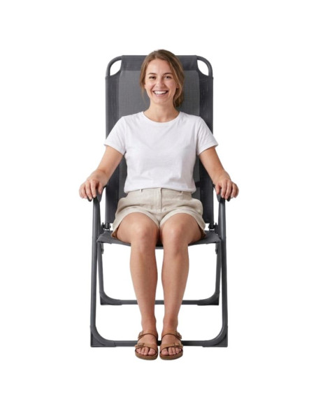 Krzesło fotel turystyczne z podłokietnikami składane grafit redcliffs