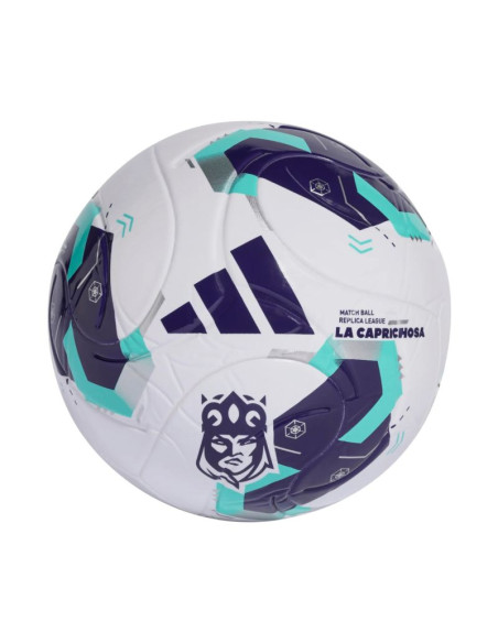 Piłka nożna adidas queens league biało-fioletowo-zielona ke8232