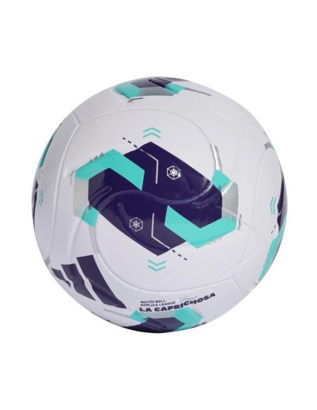 Piłka nożna adidas queens league biało-fioletowo-zielona ke8232