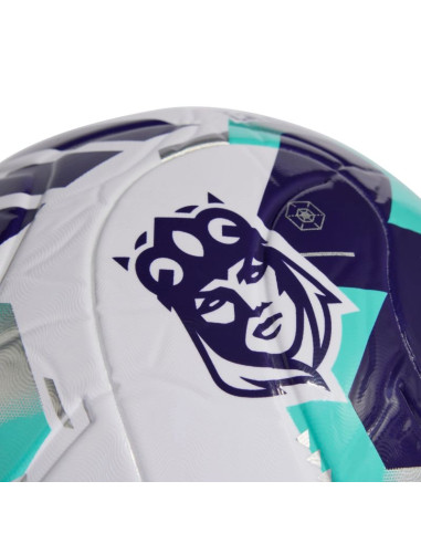 Piłka nożna adidas queens league biało-fioletowo-zielona ke8232
