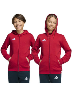Bluza dla dzieci adidas entrada 26 full zip hoodie czerwona kh1781