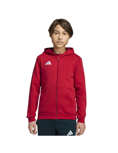 Bluza dla dzieci adidas entrada 26 full zip hoodie czerwona kh1781
