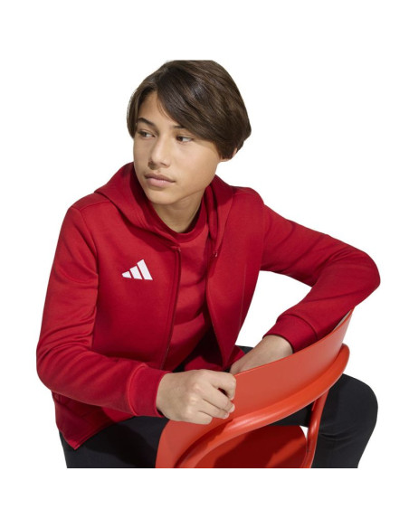 Bluza dla dzieci adidas entrada 26 full zip hoodie czerwona kh1781