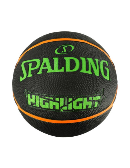 Piłka do koszykówki spalding highlight czarno-zielono-pomarańczowa 84354z