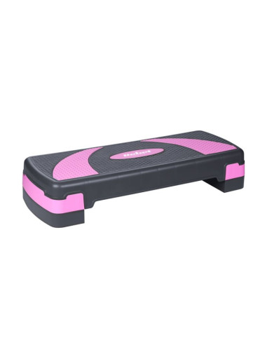 Step do aerobiku i ćwiczeń fitness rebel active rba-3225-pu, 3 stopnie, szaro-fioletowy
