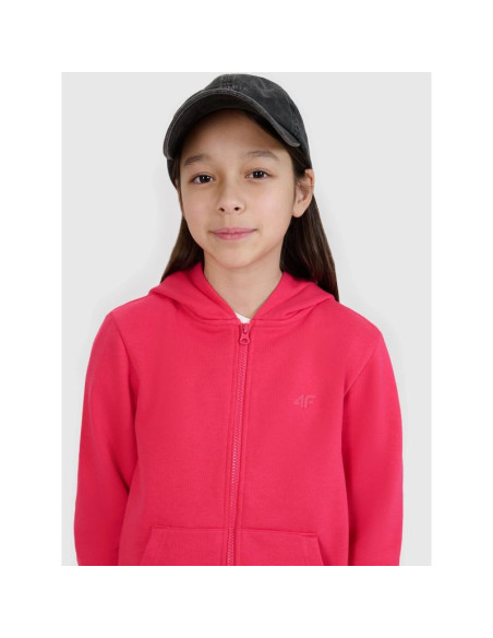 Bluza dziewczęca dresowa rozpinana z kapturem 4f 4fjwss25tswsf1706-55s