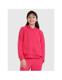 Bluza dziewczęca dresowa rozpinana z kapturem 4f 4fjwss25tswsf1706-55s 2