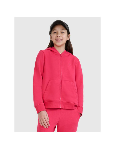 Bluza dziewczęca dresowa rozpinana z kapturem 4f 4fjwss25tswsf1706-55s