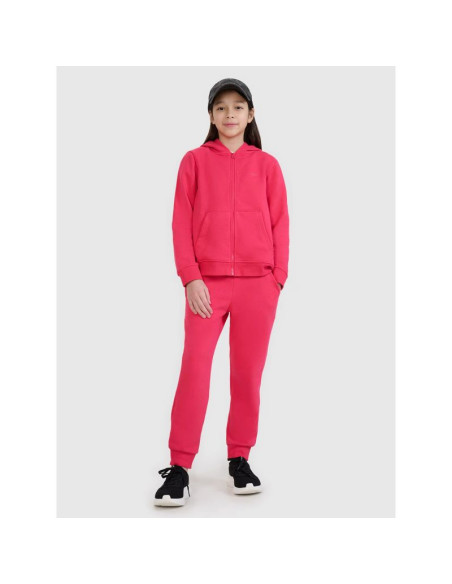 Bluza dziewczęca dresowa rozpinana z kapturem 4f 4fjwss25tswsf1706-55s