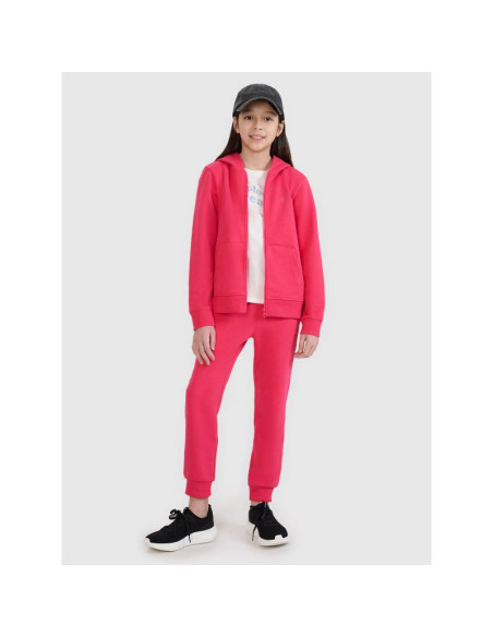 Bluza dziewczęca dresowa rozpinana z kapturem 4f 4fjwss25tswsf1706-55s