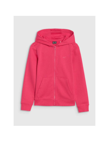 Bluza dziewczęca dresowa rozpinana z kapturem 4f 4fjwss25tswsf1706-55s