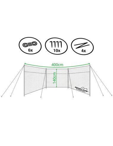 Parawan plażowy 4x1,4m w pokrowcu niebieski redcliffs