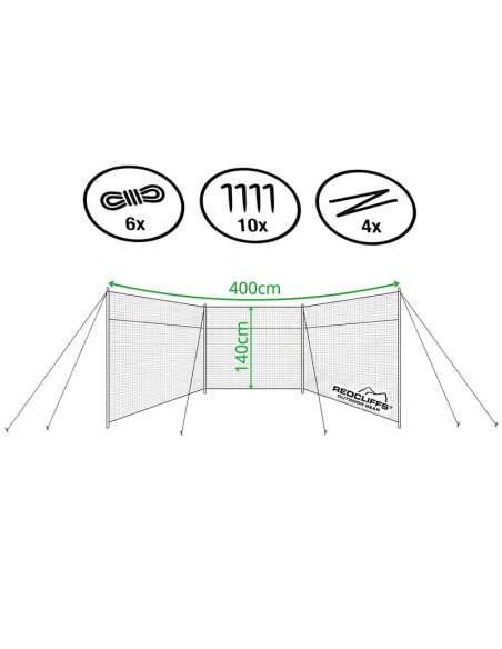 Parawan plażowy 4x1,4m w pokrowcu niebieski redcliffs