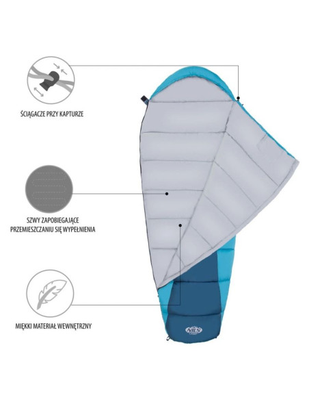 Śpiwór nils camp nc2012 szaro-niebieski