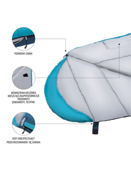 Śpiwór nils camp nc2012 szaro-niebieski