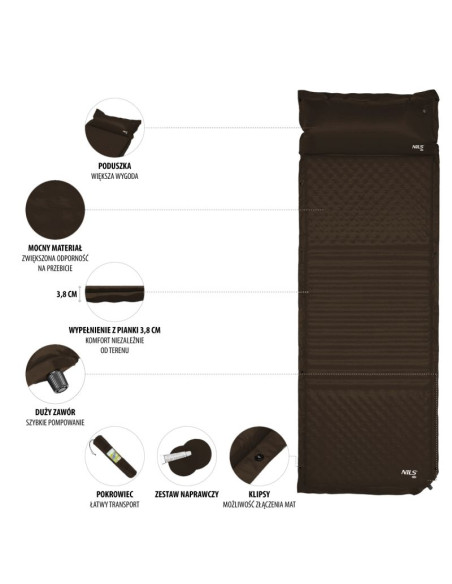 Mata samopompująca nils camp nc4001 czarna