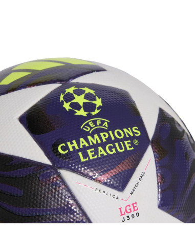 Piłka nożna adidas ucl 25/26 final league j350 fioletowo-biała jx9098