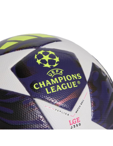 Piłka nożna adidas ucl 25/26 final league j350 fioletowo-biała jx9098