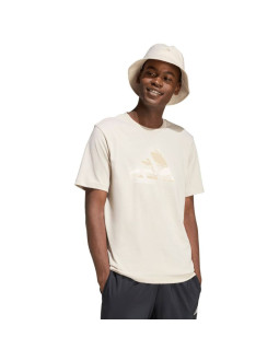 Koszulka męska adidas camo modern logo graphic beżowa jz7495