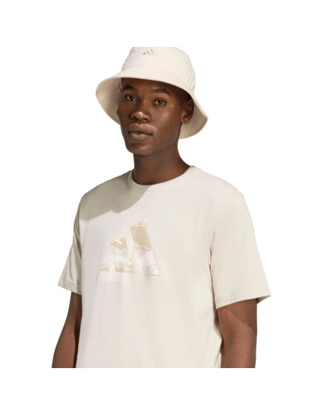 Koszulka męska adidas camo modern logo graphic beżowa jz7495