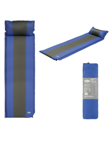 Mata samopompująca z poduszką nils camp nc4349 niebiesko-szara