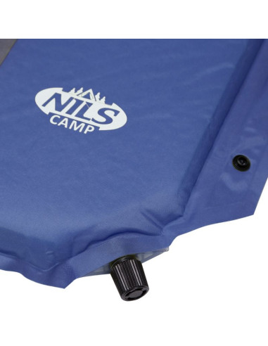 Mata samopompująca z poduszką nils camp nc4349 niebiesko-szara
