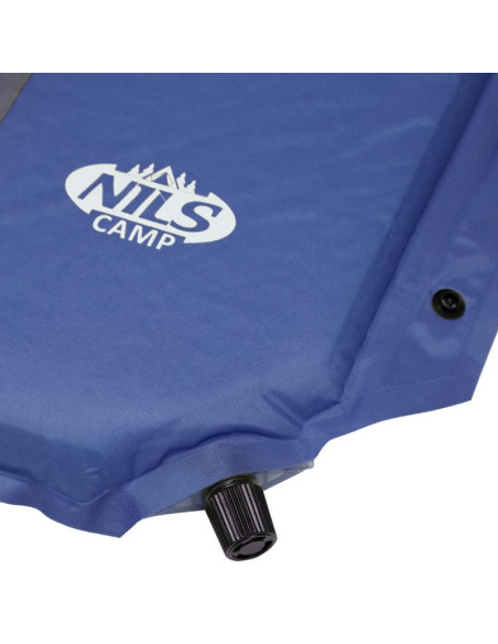 Mata samopompująca z poduszką nils camp nc4349 niebiesko-szara