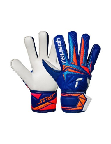 Rękawice bramkarskie reusch attrakt solid junior niebieskie 5672515 4126