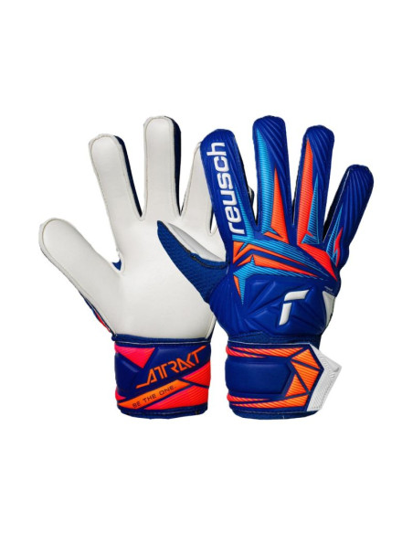 Rękawice bramkarskie reusch attrakt solid junior niebieskie 5672515 4126