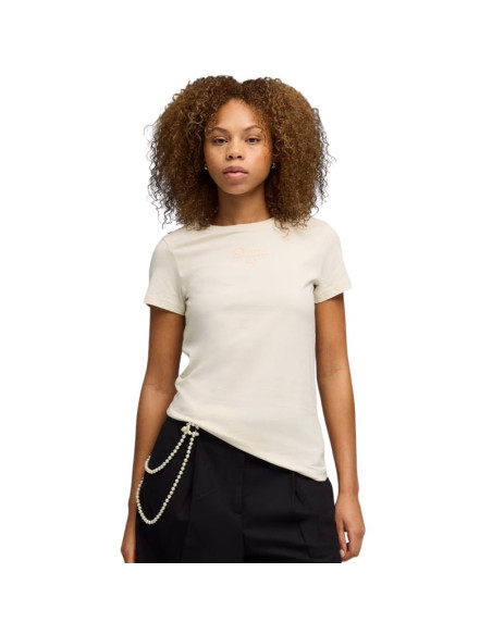 Koszulka damska puma ess script tee beżowa 691760 87