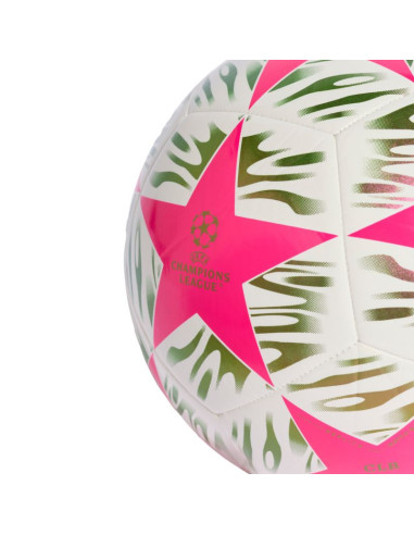 Piłka nożna adidas ucl 25/26 final club różowo-biało-zielona jx9094